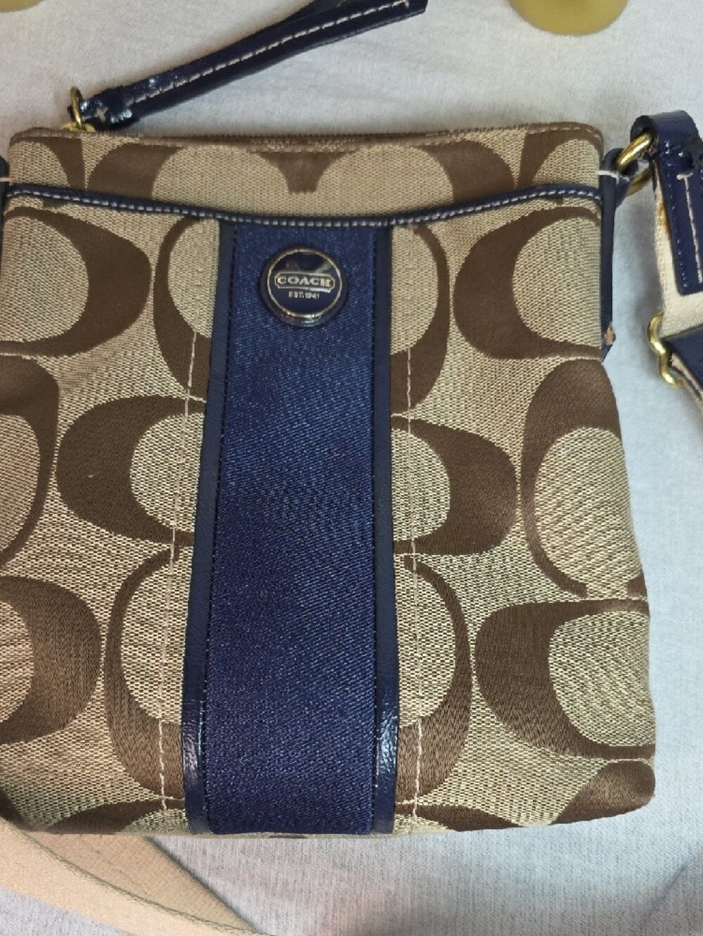 Coach Signature Stripe Swingpack Canvas Crossbody - Picture 6 of 7